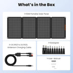 50W Portable Solar Panels,Foldable Solar Panel Charger IP68 Waterproof with USB-A and USB-C Ports DC 18V Output for Small Power Station Outdoor Camping RV Trip