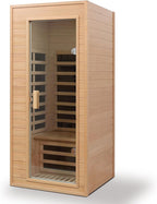 Infrared Sauna for Home Single Person Hemlock Far Infrared Roof Embedded Indoor Sauna for Home with Bluetooth & LED, Natural