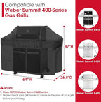 Unicook Grill Cover Compatible with Weber Summit 400 Series, Heavy Duty Waterproof Outdoor BBQ Cover 64 Inch, All-Season Protection Barbecue Gas Grill Protector, Compared to Weber 7108