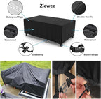Patio Furniture Covers Outdoor Table Cover Waterproof Rectangular 420D Garden Dining Table Cover Wind Dust Proof Anti-UV Patio Sectional Couch Cover Table and Chair Set Covers 90"Lx65"Wx28"H Black
