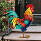Kircust Metal Rooster Garden Statue Outdoor Decor Yard Art Chicken Decoration for Home Patio Lawn Backyard Farmhouse Kitchen