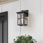 MICSIU Bronze Outdoor Wall Sconce 2 Pack, 11 Inch Exterior Light Fixtures Wall Mount with Clear Glass Shade, Waterproof Outdoor Porch Lights for House, Garage, Pathway, Walkway