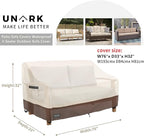 Outdoor 3-Seater Sofa Cover, Heavy Duty Patio Furniture Covers Waterproof, 76W x 33D x 32H Inches Patio Couch Cover Waterproof Couch Covers for Outdoor Furniture, Beige and Brown