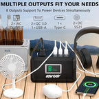 HOWEASY Portable Power Station120W(240W Peak), 24000mAh Camping Solar Generator, Portable Power Bank with 2 110V AC Outlet / 2 DC /3 USB QC3.0/LED Flashlight for Home Camping Emergency Backup