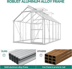 YITAHOME 6X12FT Polycarbonate Greenhouse Large Heavy Duty Green Houses Outdoor Greenhouses Aluminum Sliding Doors Vent Window for Garden Backyard, Silver