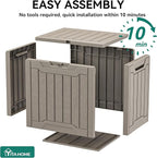 YITAHOME 31 Gallon Resin Deck Box Outdoor Storage Box and Waterproof Package Delivery Box with Lockable Lid forPatio Furniture, Garden Tools, Pool Supplies, Taupe