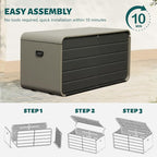 Domi 200 Gallon Outdoor Storage Box – Waterproof, UV-Resistant Deck Box with Lockable Lid for Patio Furniture, Garden Tools, Delivery Packages (Large Resin Storage Bin）