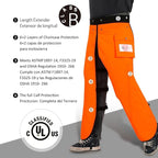 Chainsaw Chaps Apron Wrap 8-layer for Men/Women Loggers Forest Workers Protective Chain Saw Pants Adjustable