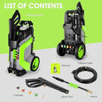 5000PSI Pressure Washer 4.0GPM High Power Washer with M22-14mm Pressure Hose 33FT,Powerwashers with 1/4" QC Compatible Surface Cleaner, 5 Nozzle and Soap Bottle for Home,Car,Patio (Green)