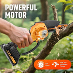 Mini Chainsaw, 6-inch Cordless Electric Mini Chainsaw, Portable Handheld Chain Saw for Tree Pruning Shearsand Garden Maintenance, Best Father's Day Gift for Men Dad Husband（Yellow)