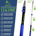 EVERSPROUT Never-Scratch SnowBuster 1.5-to-3 Foot | Premium Snow Removal and Car Cleaner Kit | Extendable Ice Scraper, Snow Broom and 3-Stage Pole | Perfect for SUV/Truck/Car Windshield, Windows, Roof