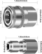 Hotop 4 Sets NPT 3/8 Inch Stainless Steel Male and Female Quick Connector Kit Pressure Washer Adapters Hose Quick Connector (Internal Thread)