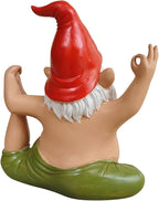 Yoga Gnome Statue, Seated Twist Pose – 6.7'' Resin Zen Garden Decor, Handcrafted Meditating Gnome for Indoor/Outdoor, Home, Lawn, Porch, Yoga Room, Mindfulness Gift