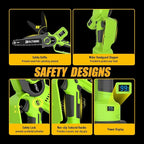 8 Inch Cordless Mini Chainsaw, 1000W Brushless Electric Chainsaw, 2000mAh Batteries & Auto Oiler Hand Held Powered Small Chain Saw, for Tree Trimming Wood Cutting Garden and Yard Work