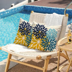 DFXSZ Outdoor Pillow Covers 20x20 Inch Set of 2 Green Yellow Blue Flower Decorative Waterproof Spring Summer Outdoor Pillow Covers for Patio Funiture Garden Couch 168F20