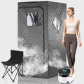 Portable Steam Sauna Box for Home, Portable Sauna for Home Spa, One Person Foldable Lightweight, Full Body Sauna Tent for Relaxation, 1600W & 4L Steamer Generator, Foldable Chair