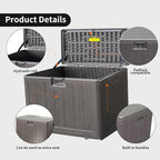 33 Gallon Deck Box Outdoor Watherproof Storage Cabinet for Outdoor Indoor Use,Lockable Storage Box for Package Delivery,Patio Furniture,Pool and Garden Accessories,Dark Brown
