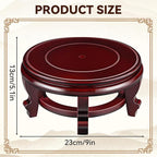 Yoiemivy 8 Inch Wooden Plant Stand Indoor Flower Pot Base Vase Display Shelf Chinese Fishbowl Planter Stands for Display Oriental Style Plant Pot Pedestal Stand