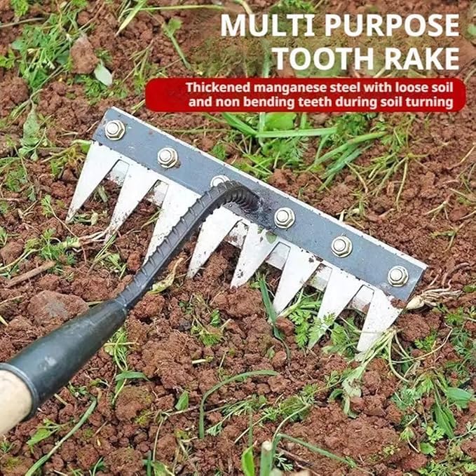 Gardenia Iron Weeding Rake, 2025 Gardenia Iron Weeding rake, Ironrake The Heavy-Duty Irons Weedings Rakes,Irons Rakes for Gardening and Weedings (5 Teeth) (7 Teeth)