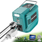 200W Power Inverter for Makita 18V, DC 18V to AC 110V Inverter, Portable Power Station with 2 USB Ports & 1 AC Outlet & 1 Type-C Fast Charging, Battery Adapter with LED, Battery Not Included