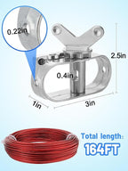 164ft Pool Cover Cable & Heavy Duty Winch Kit - Upgraded Zinc Alloy Spring Loaded Ratchet & Plastic Coated Steel Wire for Above Ground Swimming Pool Winter Close