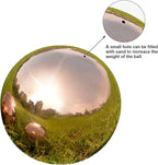 Nerien 12inch Gazing Ball, Stainless Steel Garden Mirror Globe, Polished Ornament Sphere, Hollow Floating Reflective Hemisphere, Home Outdoor Pond Housewarming Swimming Pool Decoration Gift, Rose Gold