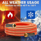 Heavy Duty Garden Hose – 5/8 Inch Flexible, Lightweight Hybrid Hose with 600 PSI Burst Pressure, Swivel Handle, and Durable Copper Male/Female Fittings (Orange with hose sprayer, 25FT)