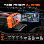 BELTTT 1000Watt Pure Sine Wave Inverter 12V DC to 120V AC for RV, Truck, Off-Grid Solar Car Power Inverter 12V to 110V Converter with Dual AC Socket and 5V 2.1A USB, Intelligent LCD, 2000W Peak