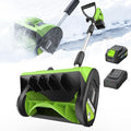 STEELITE 21V Cordless Snow Shovel, 12-Inch Battery Powered Snow Blower with Directional Plate, 20-Feet Snow Throwing Distance, 4.0Ah Battery & Quick Charger Included