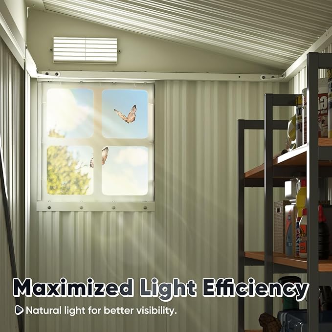 Quictent 5X3 FT Heavy Duty Outdoor Metal Storage Shed,Lockable Garden Shed with Rotating Roof, Waterproof Shed for Bike Storage, Tool Storage, Temporary Storage,Dark Gray(5.5X2.8 FT Base, No Floor)