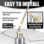 15" Pressure Washer Surface Cleaner with 4 Wheels - Stainless Steel Surface Cleaner for Pressure Washer Attachment for Concrete, Patio, Sidewalk, Deck, Driveways and Daily Washing - PWS 15