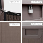 Outdoor Storage Deck Box 100 Gallon, UV Resistant & Waterproof Deck Box with Double-Wall Construction, Lockable Storage Bins Container for Pool Patio Garden