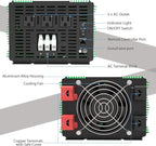 EDECOA 3000 Watt 24 Volts Power Inverter Pure Sine Wave 3000W DC 24V to 120V AC Solar Inverter with 3 Outlets and AC Terminal Block