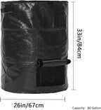 Compost bin Bags,Big Compost Bag,Garden Compost bin Bags,80 Gallon Compost bin for Garden Yard Garbage cans (Black 1pc)