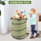 YUDI & GARDEN 45 Gallon Hard Bottom Collapsible Garden Bag｜Collapsible Trash Can｜Camping Trash Can, for Collecting Weeds or Party and Yard Waste