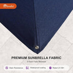 PURPLE LEAF 10ft Cantilever Outdoor Patio Umbrella Large Heavy Duty 360° Rotation Double Top Offset Rectangular Umbrellas for Backyard Deck Pool, Spectrum Indigo