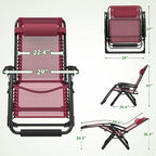 ZENPETIO 29In XL Zero Gravity Chair w/Cushion, Zero Gravity Recliner Lounge Chair for Indoor and Outdoor, Reclining Camping Chair for Lawn, Anti Gravity Chair with Cup Holder and Footrest, 440LBS