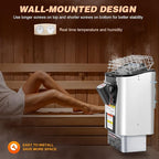 Mxmoonant Sauna Heater, 9KW 220V Electric Sauna Heaters Built-in Digital Control Sauna Stove Dry Steam Sauna Bath for Home Hotel Spa Max. 460 Cu.ft with Sauna Hygrothermograph