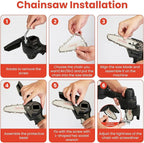 3-in-1 Cordless Pole Saw & Mini Chainsaw & Grass Trimmer, 21V Battery Powered 6 Inch Electric Pole Chainsaw, 12.3ft Max Reach, 5.5 LB Lightweight Pole Saws for Tree Trimming, Branch Cutting