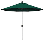 California Umbrella GSPT908302-5446 9' Round Aluminum Market, Crank Lift, Push Button Tilt, Black Pole, Sunbrella Forest Green Patio Umbrella, 9-Feet