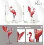 Natelf Pink Flamingo Garden Statues - Metal Flamingo Yard Art Decor, Weather-Resistant Outdoor Sculpture for Lawn, Patio, or Garden - Unique Gift for Women, Mom, Grandma