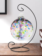 Dale Tiffany AC23211-D6 Rainbow Tree of Life Hand Blown Art Glass Ornament Witch Globe Gazing Ball, Hope, 6" Diameter with Stand