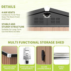 Metal Storage Shed,10x8 Outdoor Storage Building,Large Backyard Sheds with Lockable Doors,Waterproof Outside Storage Sheds