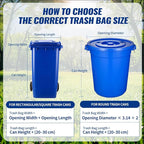 20 Count 55-60 Gallon Trash Bags, Tear-Free Large Black Garbage Bags for Kitchen, Office, Outdoor, Commercial Use, Lawn and Leaf Bags, Lightweight 17 Micron Design for Daily Dry Waste