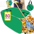 PUNCHMAN Leaf Collector - 80 Gallon Pop up Foldable Leaf Bags with Handles, Collapsible Trash Can for Leaf Clean up and Picker, Reusable Yard Waste Bags with Golves, Garden Tools