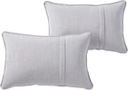 Greendale Home Fashions Sunbrella 21" x 14" Rectangle Outdoor Throw Pillow with Removable Cover (Set of 2), Canvas Granite 2 Count