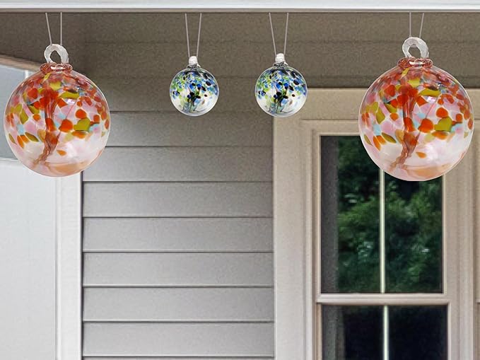 Dale Tiffany Hand Blown Glass, 6" Diameter Enchanted, Tree of Life Collection, Witch Globe Hanging Garden Indoor/Outdoor Decorative Ornament Gazing Ball