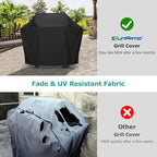 SunPatio BBQ Grill Cover 70 Inch, Outdoor Heavy Duty Waterproof Barbecue Gas Grill Cover, Fade Resistant, All Weather Protection Compatible for Weber Charbroil Kenmore Brinkmann and More, Black