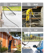 Pressure Washer Hose 150FT 3/8" for Cold and Hot Water 212°F, with Swivel Quick Connect, 4500PSI Kink Resistant Grade Steel Wire Braided, Power Washer Hose With 2pcs M22-14mm Adapter