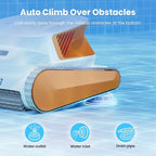Hydro3 Robotic Pool Cleaner, 150W Cordless Pool Vacuum for Inground/upground Pool Max 861-1070 sq.ft, 200mins Runtime, 2xBrushless-Motor, 4.1L Filter Basket, Wall Climing/Waterline Clean